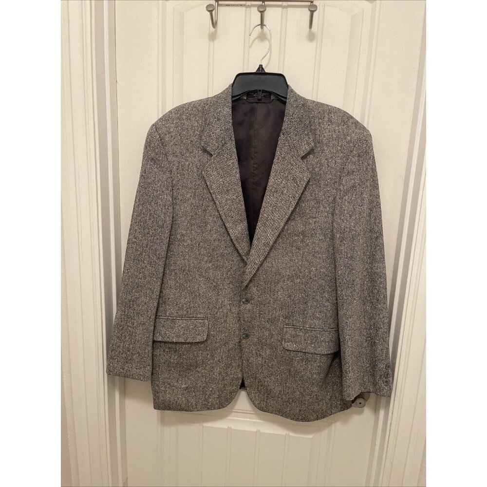 Bert Pulitzer Silk Sports Coat Mens 40S Blazer Gray White Lg Tan Tweed 2‎ Button